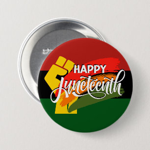 Badge Rond 7,6 Cm Joyeux Juneteenth panafricain