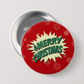 Badge Rond 7,6 Cm Joyeux Noël (Devant & derrière)