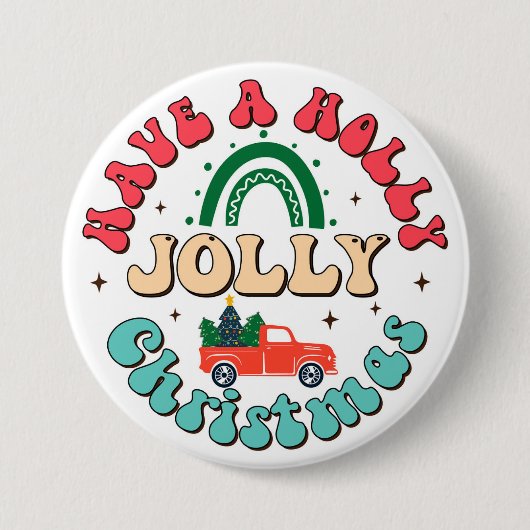 Badge Rond 7,6 Cm Joyeux Noël (Devant)