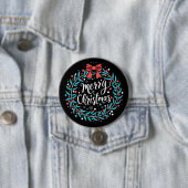 Badge Rond 7,6 Cm Joyeux Noël Berry Wreath (En situation)