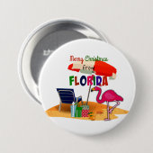 Badge Rond 7,6 Cm Joyeux Noël de Floride (Devant & derrière)