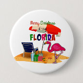 Badge Rond 7,6 Cm Joyeux Noël de Floride (Devant)