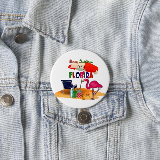 Badge Rond 7,6 Cm Joyeux Noël de Floride (En situation)