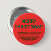 Badge Rond 7,6 Cm JOYEUX NOËL ! * (impression fine) (Devant & derrière)