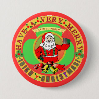 Badge Rond 7,6 Cm Joyeux Noël irlandais Bufton