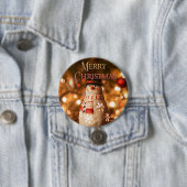 Badge Rond 7,6 Cm Joyeux Noël mignon Bouton Snowman (En situation)