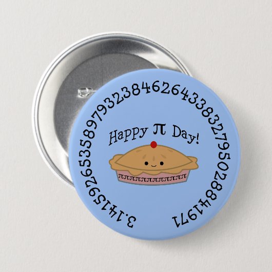 Badge Rond 7,6 Cm Joyeux Pi Day Pie (Devant & derrière)