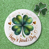 Badge Rond 7,6 Cm Joyeux St Patrick's Day Four Leaf Clover