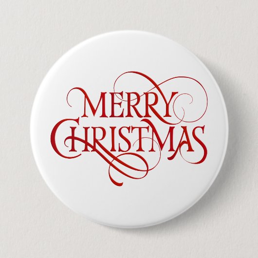 Badge Rond 7,6 Cm Joyeux texte de Noël (Devant)