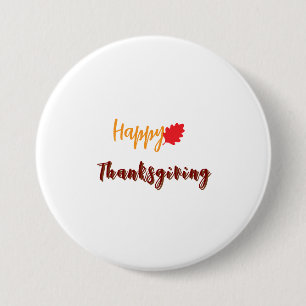 Badge Rond 7,6 Cm Joyeux texte de thanksgiving