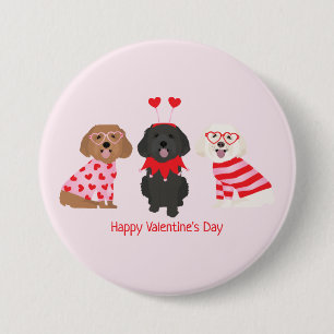 Badge Rond 7,6 Cm Joyeux Valentines Day Chiens de Maltipoo