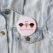 Badge Rond 7,6 Cm Joyeux Valentines Labrador Retriever Dogs (En situation)