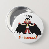 Badge Rond 7,6 Cm Joyeux Vampire d'Halloween (Devant & derrière)
