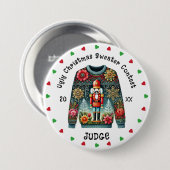 Badge Rond 7,6 Cm Juge moche de Noël (Devant & derrière)