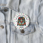Badge Rond 7,6 Cm Juge moche de Noël (En situation)
