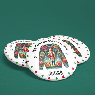 Badge Rond 7,6 Cm Juge moche de Noël