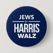Badge Rond 7,6 Cm Juifs pour Harris Walz (Devant)