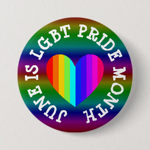 Badge Rond 7,6 Cm Juin est le bouton du mois de la fierté LGBT