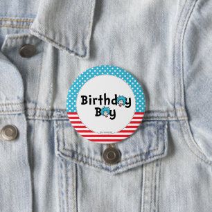 Badge Rond 7,6 Cm Jumeaux Thing One Thing Two Anniversaire   Garçon 