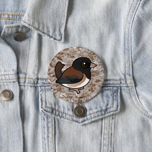 Badge Rond 7,6 Cm Junco aux yeux foncés (Oregon) (En situation)