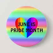 Badge Rond 7,6 Cm June is LGBT Pride Month Button (Devant)