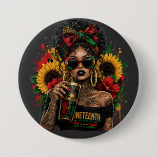 Badge Rond 7,6 Cm Juneteenth femmes noires histoire afro-américaine