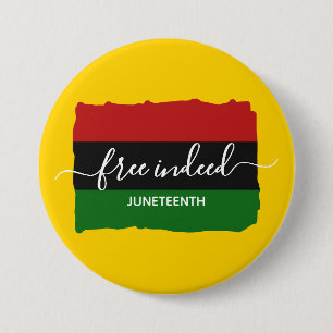 Badge Rond 7,6 Cm JUNETEENTH Moderne Vraiment Libre