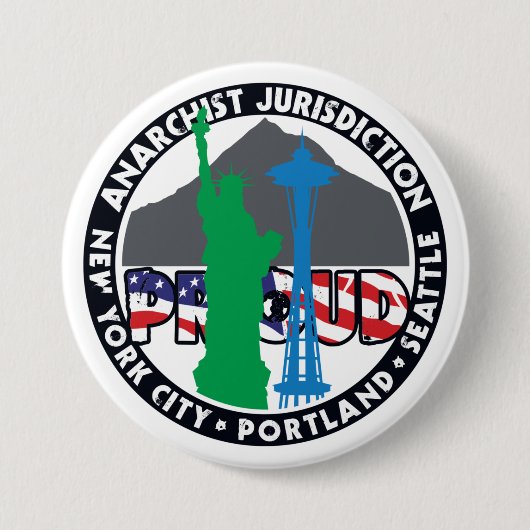 Badge Rond 7,6 Cm Juridiction anarchiste Fière (Devant)