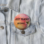 Badge Rond 7,6 Cm Juste couleur pêche (En situation)