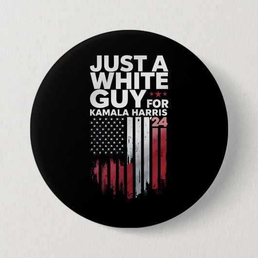 Badge Rond 7,6 Cm Juste Un Blanc Pour Kamala Harris Election 2024 (Devant)