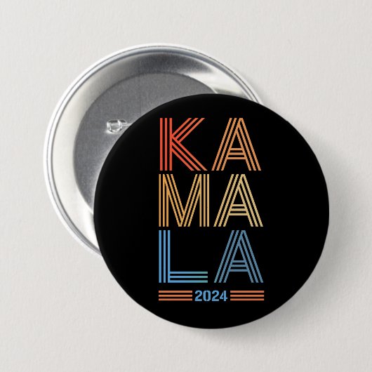 BADGE ROND 7,6 CM KA MA LA (Devant & derrière)