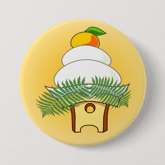 Badge Rond 7,6 Cm Kagami mochi (Devant)