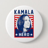 Badge Rond 7,6 Cm Kamala est mon héros (Devant)