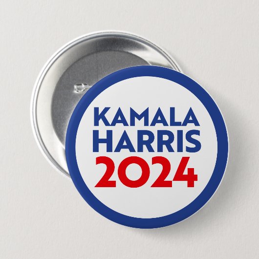 Badge Rond 7,6 Cm Kamala Harris 2024 (Devant & derrière)