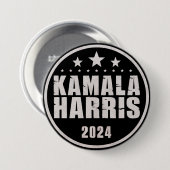 Badge Rond 7,6 Cm Kamala Harris 2024 Pour Les Élections Rétro Du Pré (Devant & derrière)
