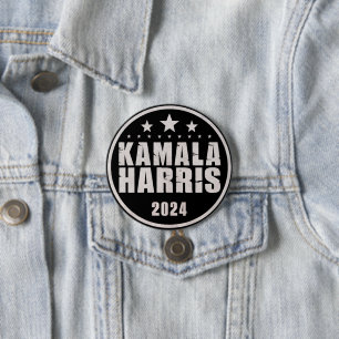 Badge Rond 7,6 Cm Kamala Harris 2024 Pour Les Élections Rétro Du Pré