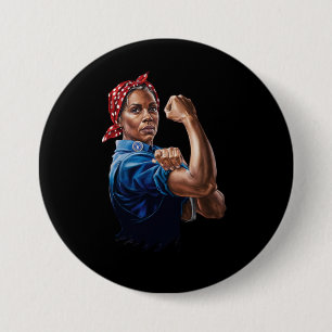 Badge Rond 7,6 Cm Kamala Harris 2024 Rosie la riveteuse Chat sans en