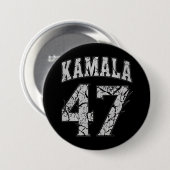 Badge Rond 7,6 Cm Kamala Harris 47 e Président USA Amérique 2024 (Devant & derrière)