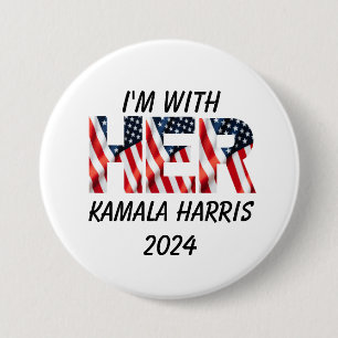 Badge Rond 7,6 Cm Kamala Harris élection américaine 2024