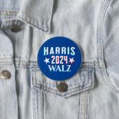 Badge Rond 7,6 Cm Kamala Harris et Tim Walz 2024 (En situation)