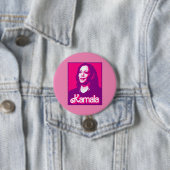 Badge Rond 7,6 Cm Kamala Harris Fan Rose (En situation)