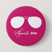 Badge Rond 7,6 Cm Kamala Harris Pink Aviators (Devant)