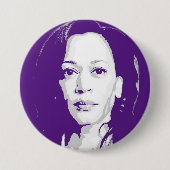 Badge Rond 7,6 Cm Kamala Harris Portrait (Devant)