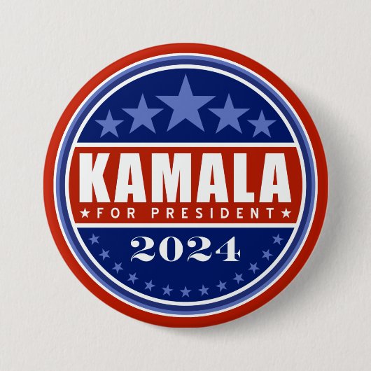 Badge Rond 7,6 Cm Kamala Harris pour le président 2024 (Devant)