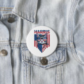 Badge Rond 7,6 Cm Kamala Harris pour le président 2024 Funny Cat (En situation)