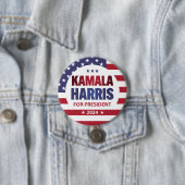 Badge Rond 7,6 Cm Kamala Harris Pour Président 2024 (En situation)