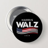 Badge Rond 7,6 Cm Kamala Harris Tim Walz Valse 2024 Election (Devant & derrière)
