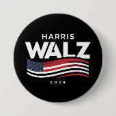 Badge Rond 7,6 Cm Kamala Harris Tim Walz Valse 2024 Election (Devant)