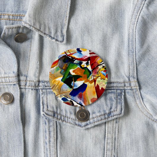 Badge Rond 7,6 Cm Kandinsky - Peinture avec Centre Vert (En situation)