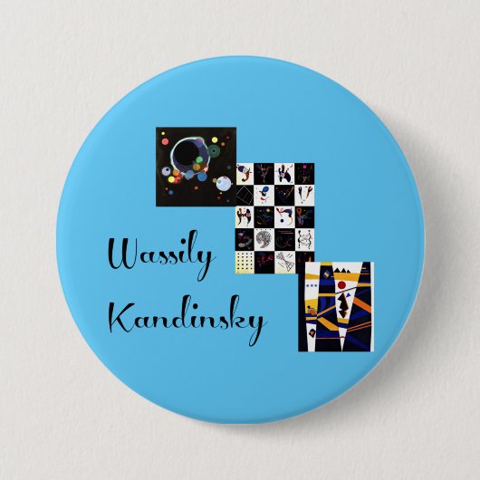 Badge Rond 7,6 Cm Kandinsky - Trois de ses oeuvres célèbres (Devant)